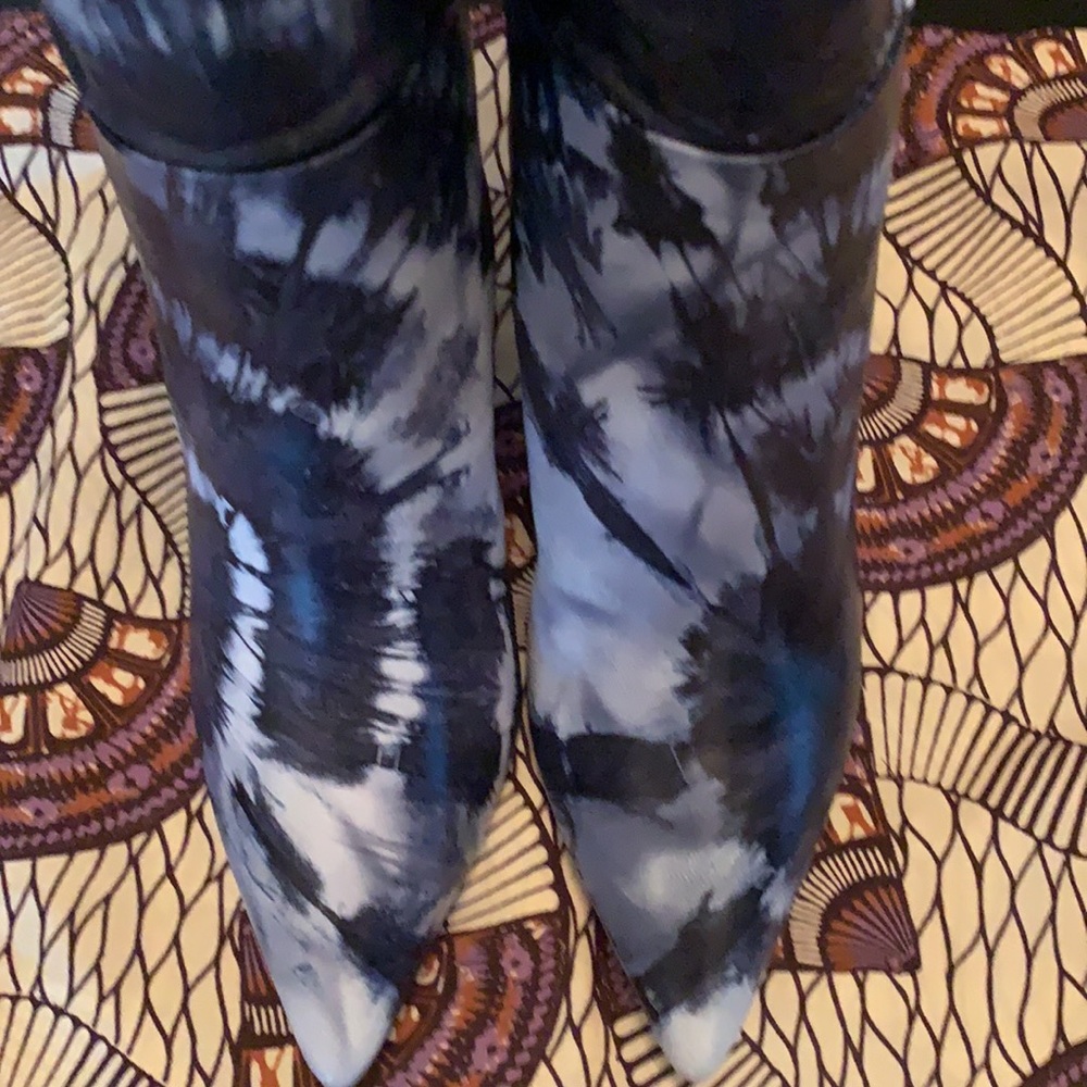 ULLA JOHNSON LAMB LEATHER TIE DYE DEVERA BOOT IN INDIGO SIZE EU 8.5 - Picture 5 of 9